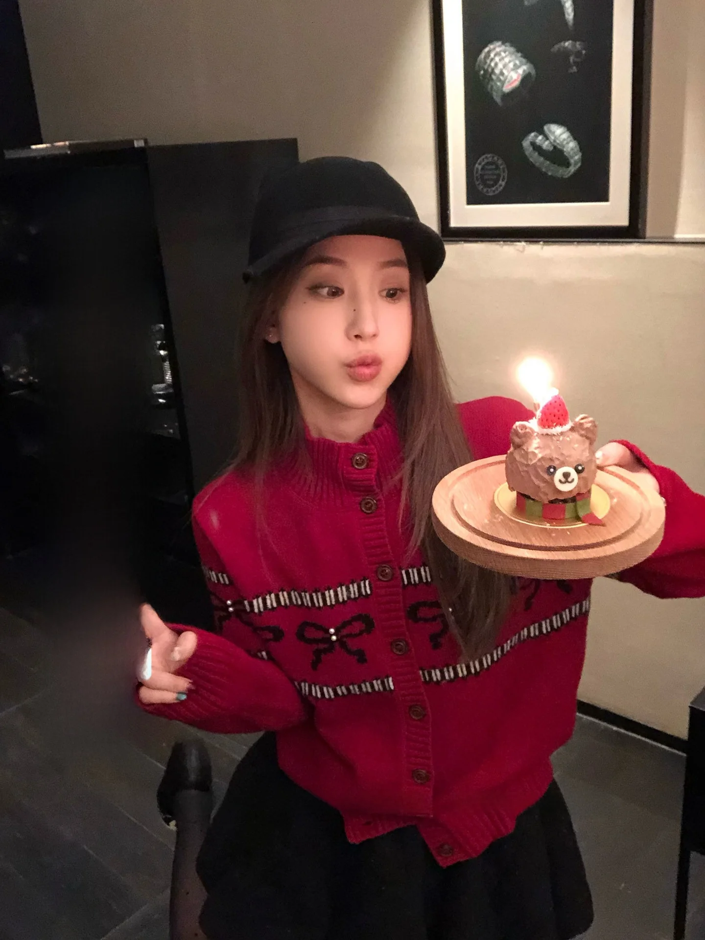 

Ele Loose Knitted Cardigan with Knot Embellied Beads Spring Women's Top Aosphere Sensation Korean Sle