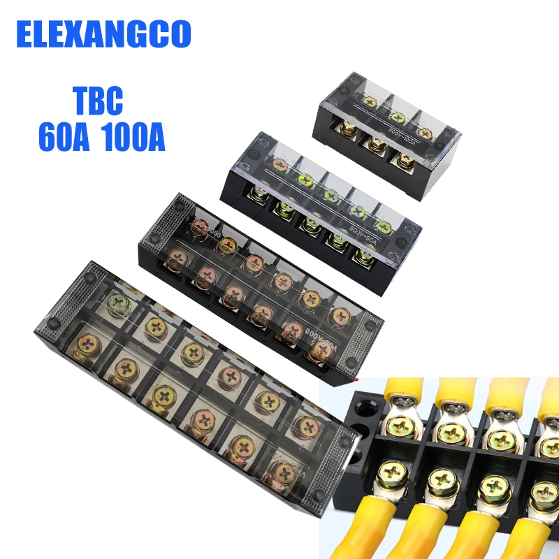 TBC Terminal Box Fixed Cable Bar 60A/100A Wire Crimping High Current Copper Connector 3 bit 4 bit 5 bit 6 bit 603 1006 1005