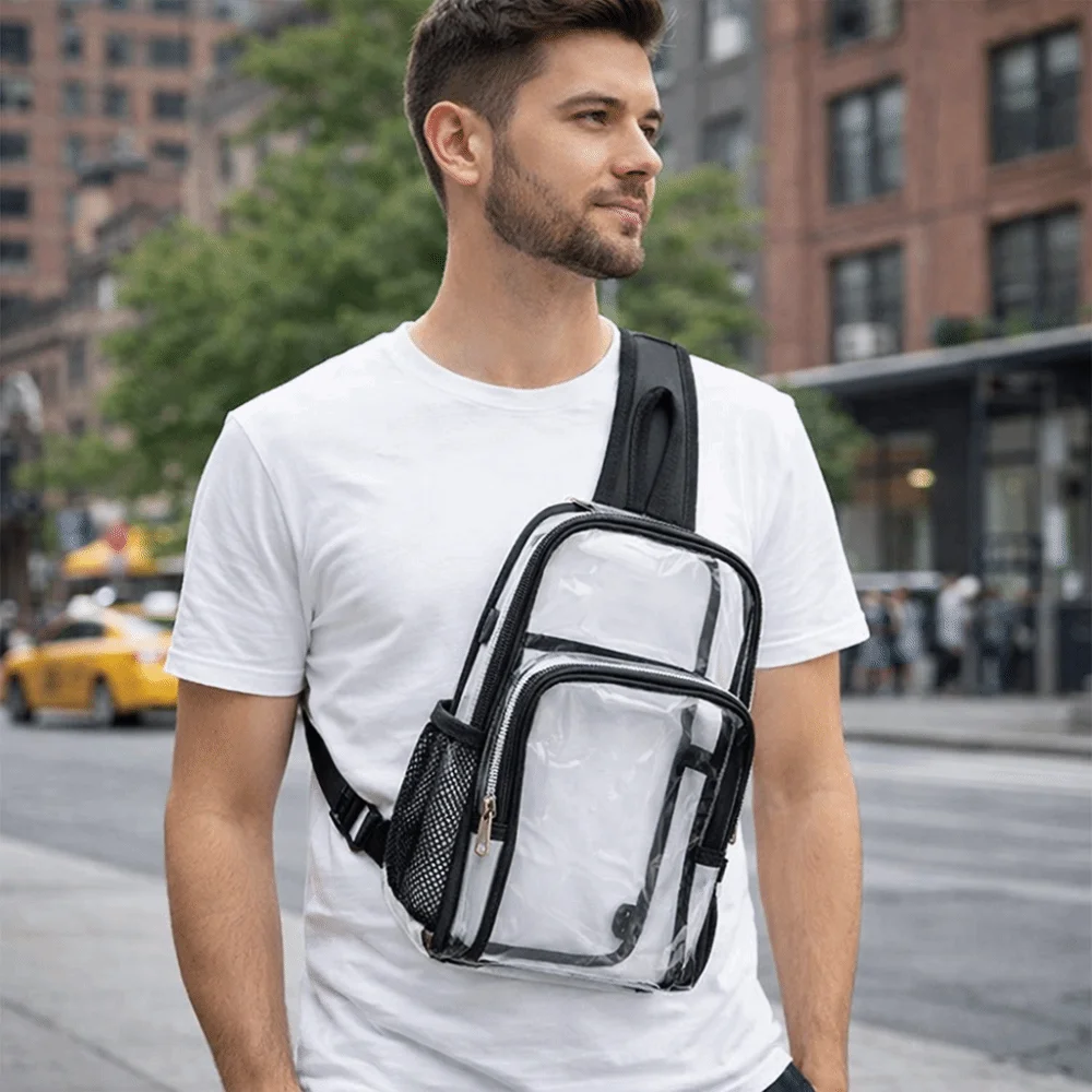 

Вместительная прозрачная сумка через плечо, водонепроницаемая многофункциональная нагрудная сумка, поясная сумка, сумка-слинг из ПВХ, спортивная сумка через плечо