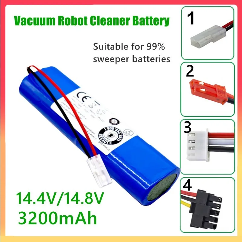 

14.4V/14.8V 3200mAh 18650 Lithium Battery 4S1P For ILIFE ZACO V3 Qihoo 360 S6 Philips XinBot Vacuum Robot Cleaner Battery 18650