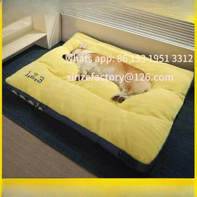 

Customizable Velour Soft Pet Bed Warm Sleeping Pad for Small Medium And Large Dogs Removable Cover Pet Mat Comfortable Cushion f