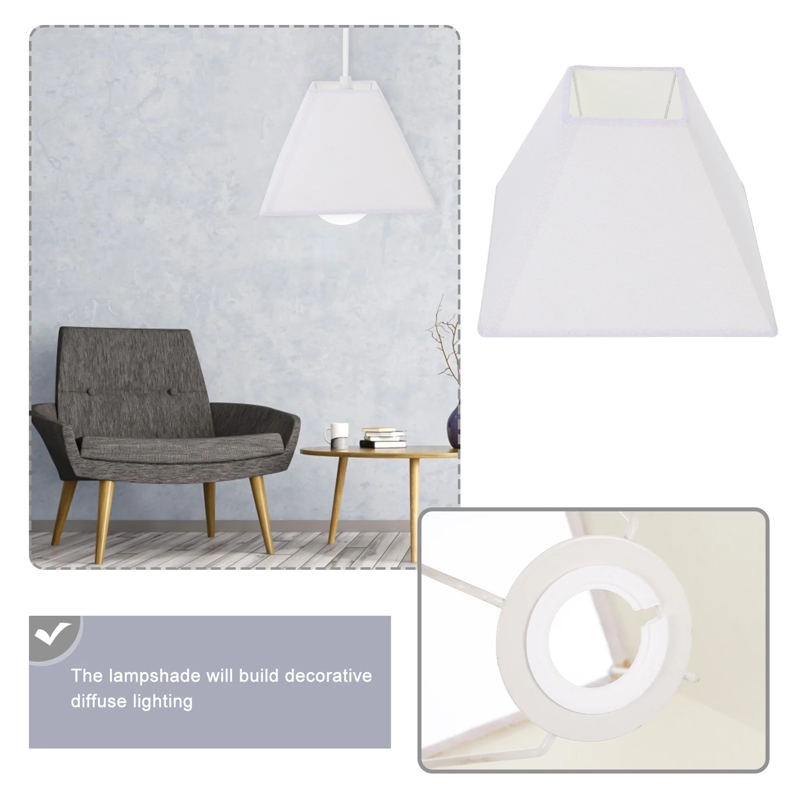 

Durable Cloth Lampshade Delicate Light Cover Simple Home Decorative Diffuse Lighting Protector for Ceiling Wall Floor Lamps