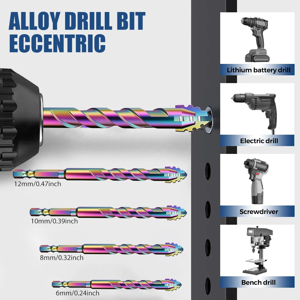 4-حواف القطع بلاط بت كوب سيراميك ثقب الخرسانة فتاحة كربيد سبيكة مثقاب حجم 6/8/10/12 مللي متر لقمة ثقب الزجاج