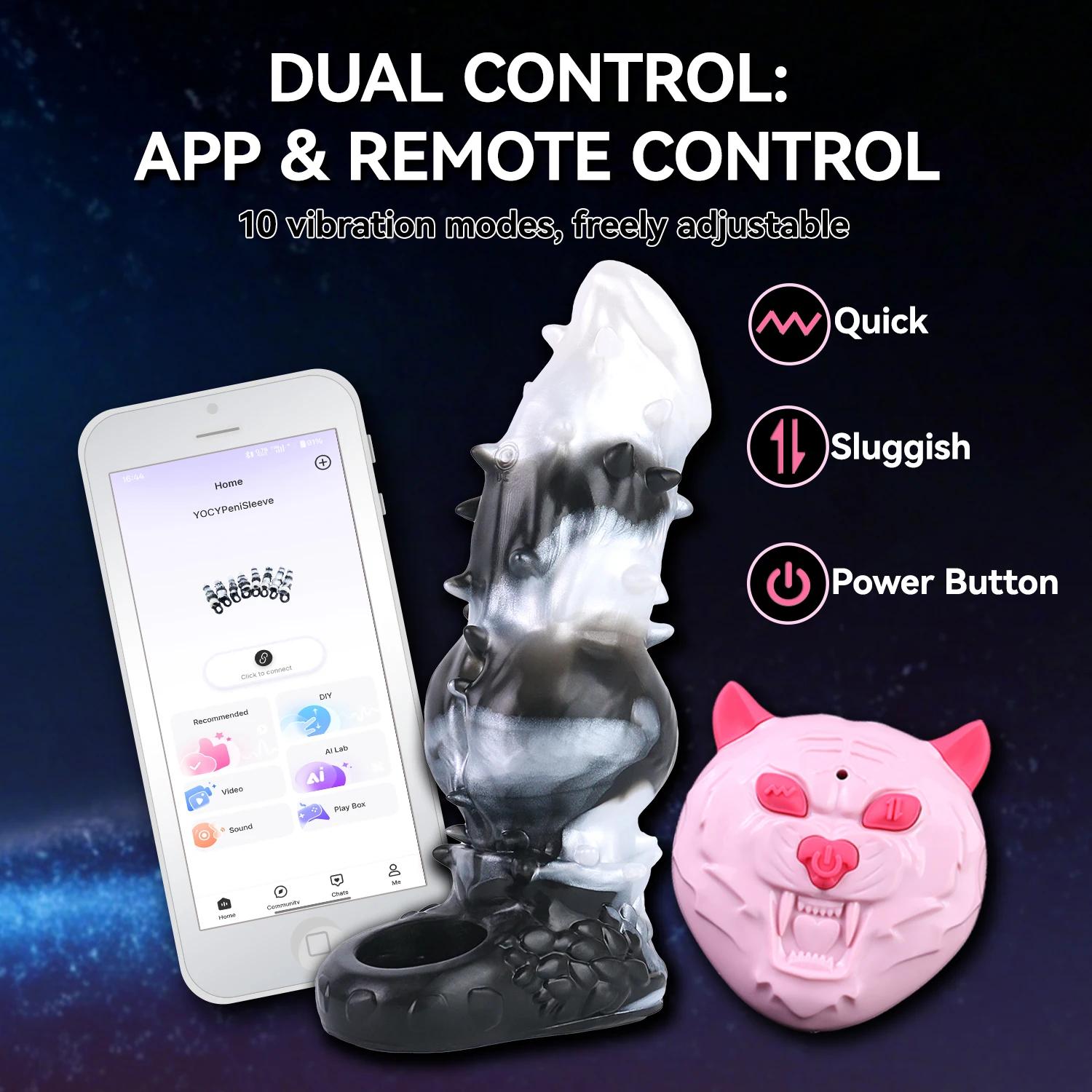 YOCY Vibrating Penis Sleeve Penis Extender Fantasy Hollow Knot dildo Bluetooth APP Control Liquid Silicone Wearable Penis Condom