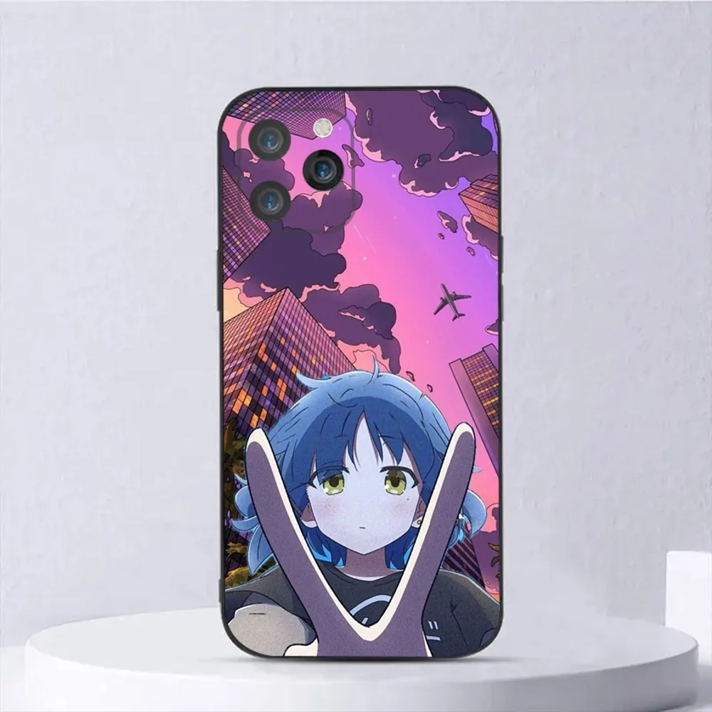 야마다 료 B-Bocchi 전화 케이스 iPhone 16,15,14,13,12,11,Plus,Pro Max,XS,X,XR,SE,Mini,8,7 소프트 실리콘 블랙 커버