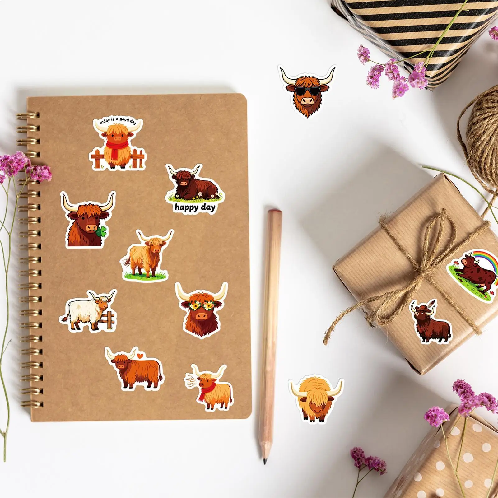 

Cow Stickers 56-Pieces Waterproof Cute Decoration Decals Water Bottle Stickers For Kids Party Adults Scrapbooking Christmas