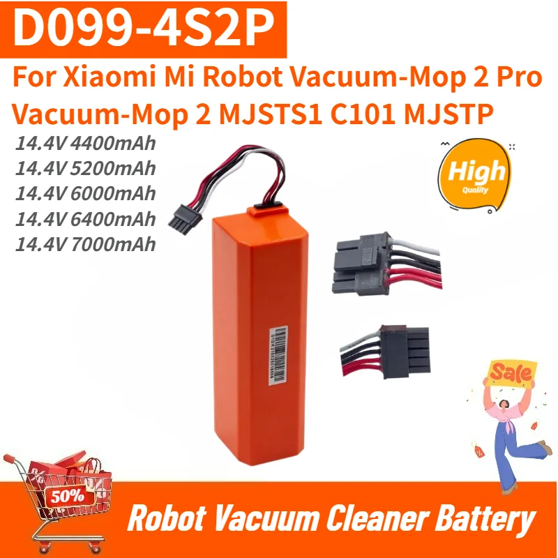 High Capacity D099-4S2P Battery 14.4V 7000mAh For Xiaomi Mi Robot Vacuum-Mop 2 Pro / 2 MJSTS1 C101 MJSTP Brand New High Quality