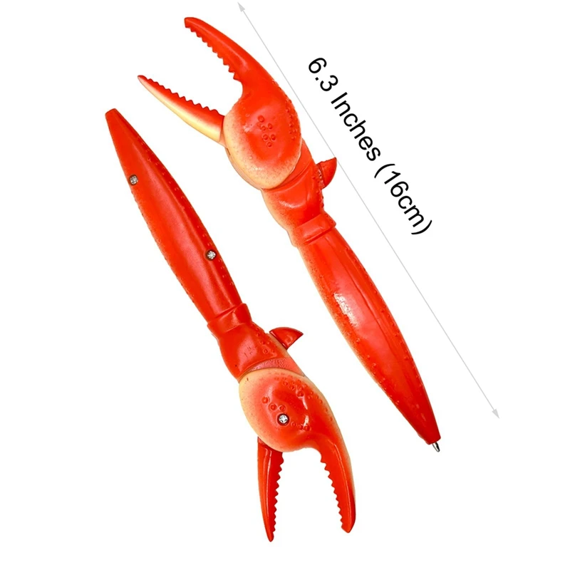 6PCS ความแปลกใหม่ Crab Claw ปากกา Lobster Claw ปากกาสนุกปากกาลูกลื่นปากกาที่ไม่ซ้ํากันปากกาหมึกสีดําปากกาสําหรับเด็ก