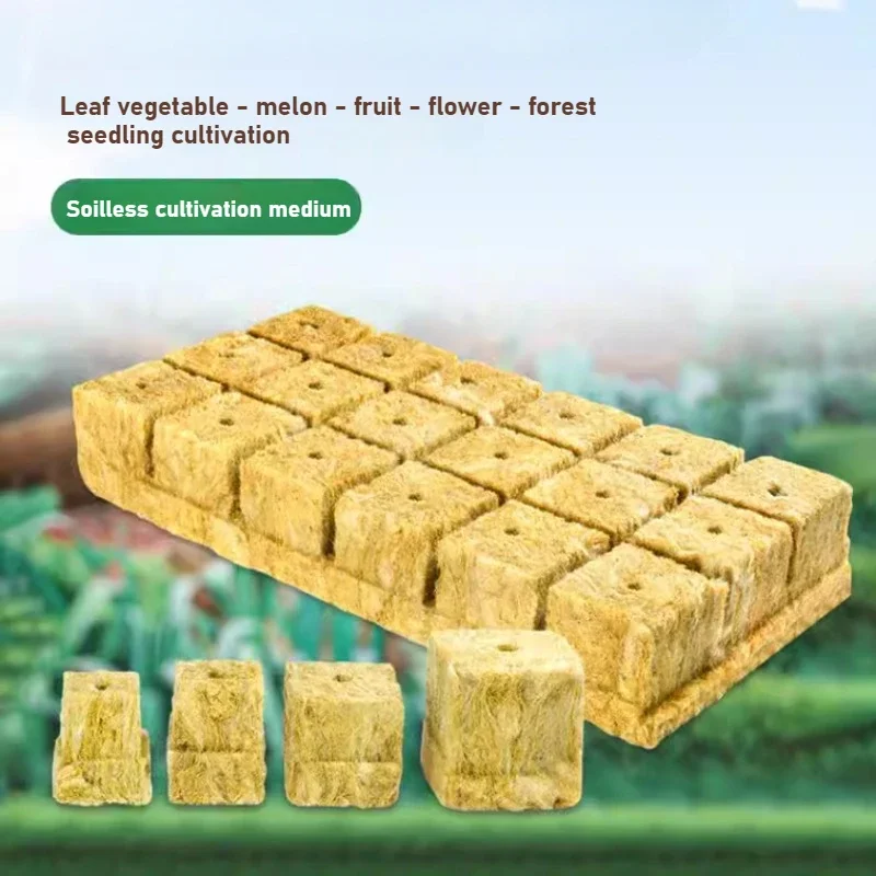 Hydroponic Grow Media Cubes: Sponge Rock Wool Starter Plugs for Home Greenhouse and Garden  -Ideal-for Seedling Development