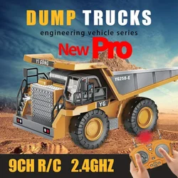 1:24 9CH RC Alloy Dump Truck Car Engineering Vehicle Forklift Heavy Excavator Remote Control Car Toys for Boys Children's Gifts