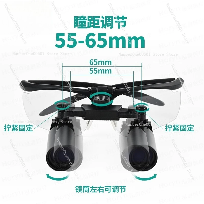 Dental Medical Headband Magnifier 6X 8X High Power Surgical Loupes with LED Headlight for Oral Care