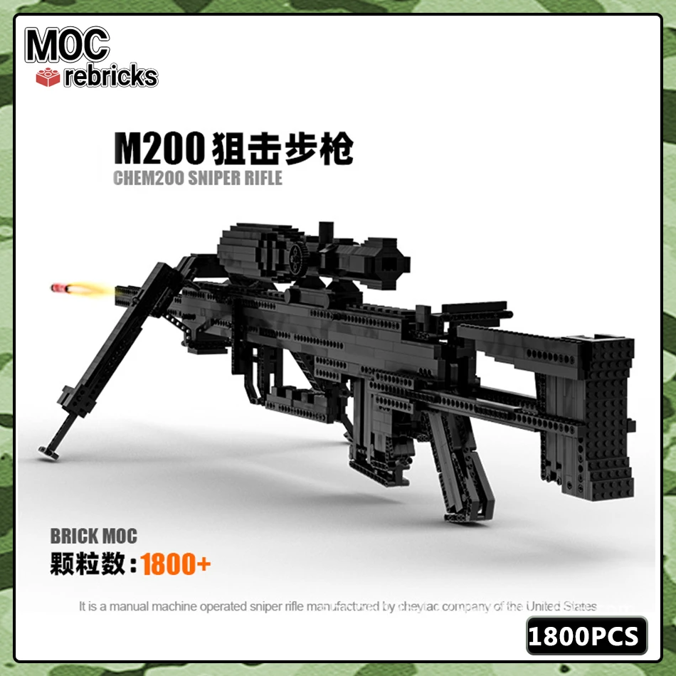 

Firearms Series MOC Bricks M-200 Sniper Rifle Can Shoot Building Block Gun Assembly Model DIY Boy Toys Birthday Gifts