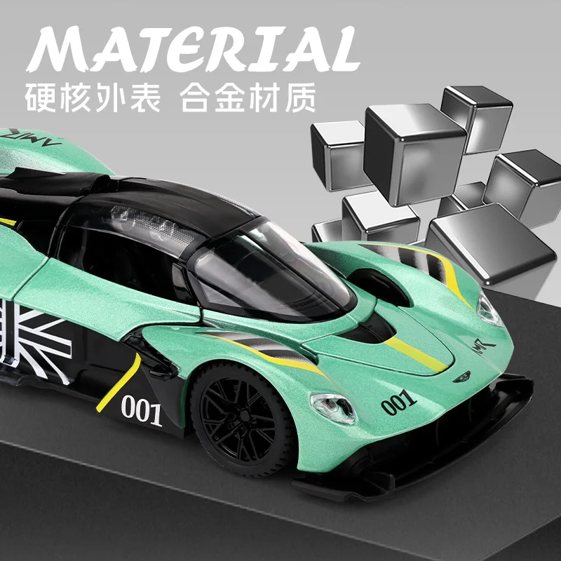 1:32 مقلد أستون مارتن فالكيري Supercar سبيكة لعبة مجسمة سيارة الصوت والضوء التراجع سيارات لعبة الأولاد هدية المقتنيات