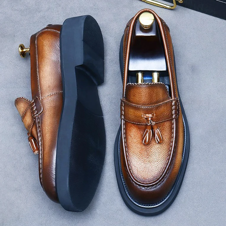 LIHUAMAO Grade A quality Men's shoes Casual Penny Loafers Slip On Shoes British Style Business leisure shoes Footwear Outdoor