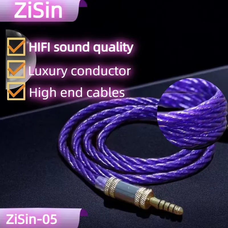 

ZiSin-05 4-Core 7N OCC Silver Plated Earphone Upgrade Cable With 4.4mm IE900 2PIN MMCX For M5 Olina Fudu DZ4 Quintet F1 Pro