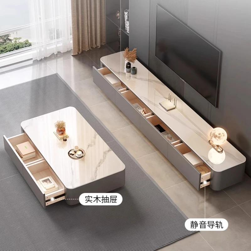 طاولة تلفاز لغرفة المعيشة للتلفزيون تدعم وحدة التحكم في الوسائط وحامل الشاشة وطاولات التلفزيون Miroytengo Homcom Dongseo قاعدة الأثاث #3