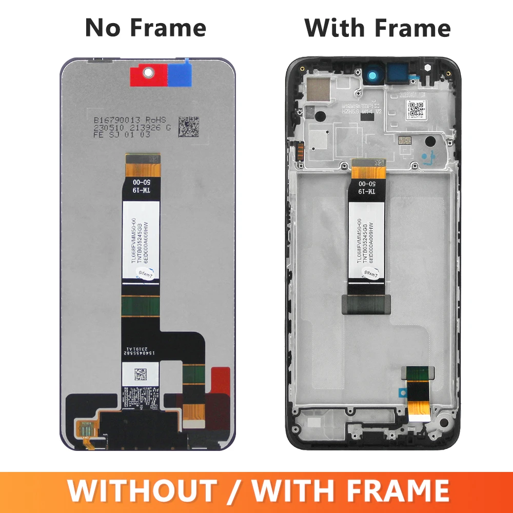 6.79'' AMOLED For Xiaomi Redmi 12 LCD 23053RN02A Display Touch Screen Digitizer Assembly For Redmi12 Display Frame Replacement