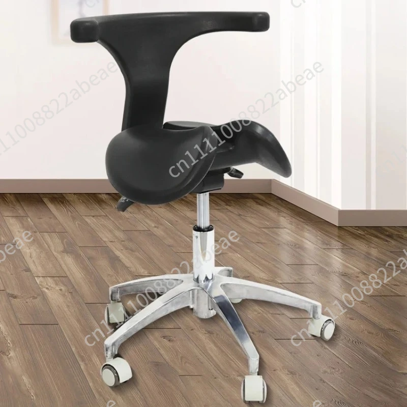 ‌Dental Saddle Stool - Adjustable Orthopedic Chair with Silent Wheels, Ergonomic Salon & Clinic Seat for Spa/Doctor