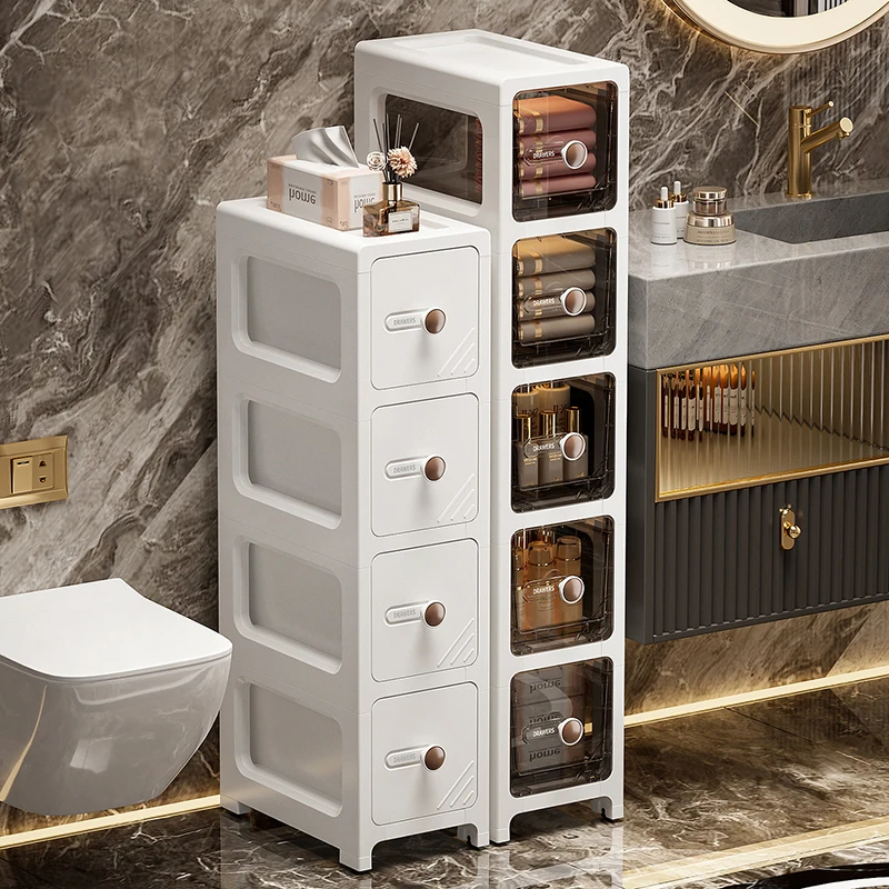 17-cm-Schubladen-Schlitzschrank, ultraschmaler Schlitzschrank für Kühlschrank, mehrschichtiges Lagerregal für Badezimmer