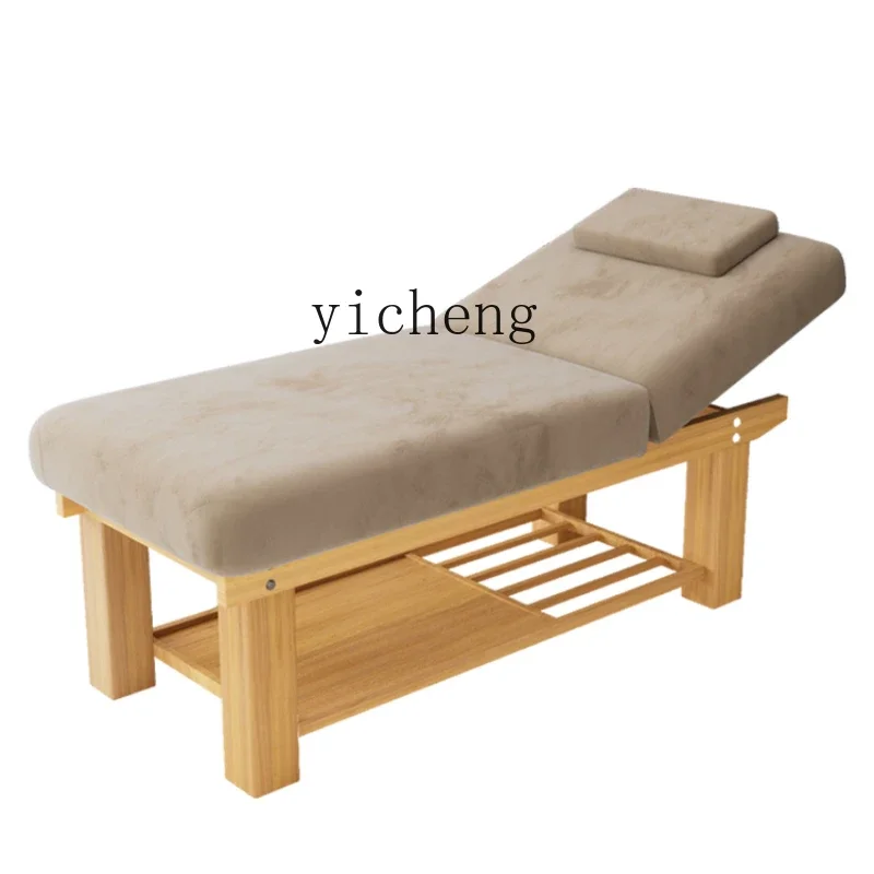 HSN Solid Wood Beauty Pediatric  SPA Bed Texture Embroidery Traditional Medicine Bone Setting Physiotherapy Bed Beauty Salon