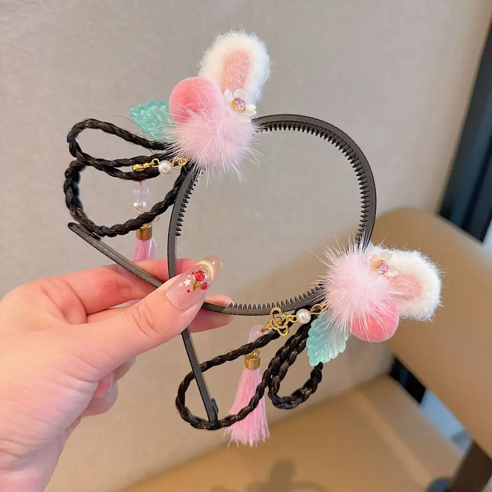 جميل زهرة الأطفال شعر مستعار عقال شرابة كوي الأسماك Hanfu أغطية الرأس جديلة الشعر فراشة السنة الصينية الجديدة أغطية الرأس يوميا