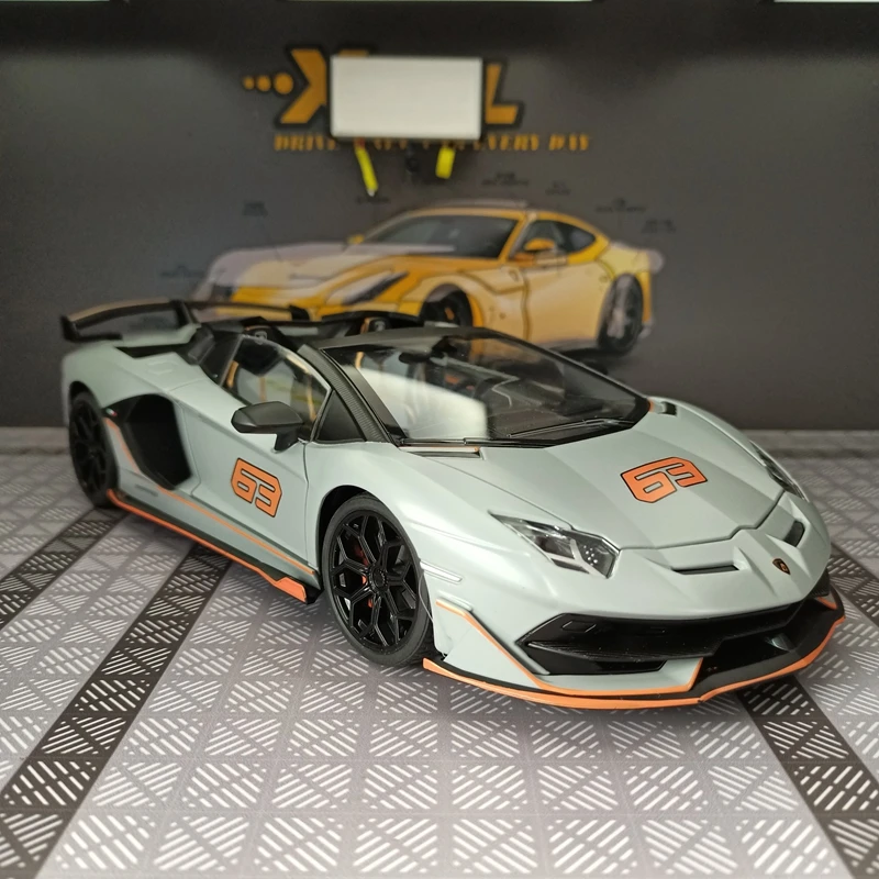 

1:18 simulation Lamborghini Aventado SVJ63 alloy rally car model convertible supercar has simulated sound and lighting functions