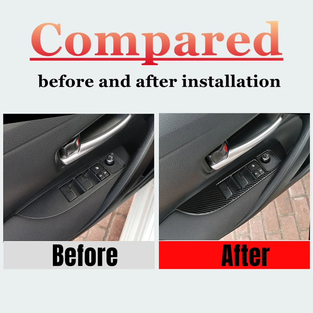 Stainless steel Car Door Armrest Panel Window Switch Lift Buttons Covers Trims For Toyota Corolla E210 2019-2022 Accessories