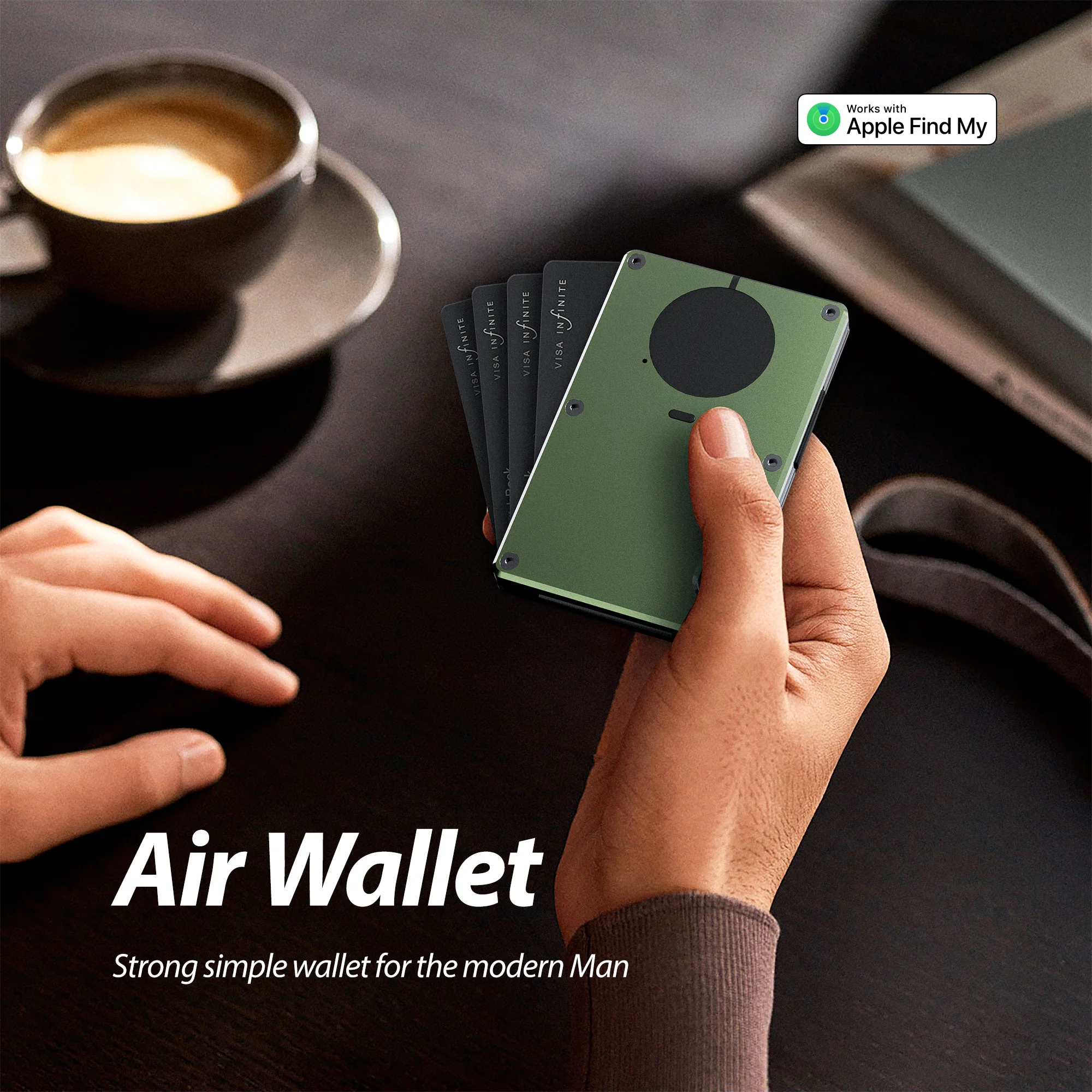 Wallet With Built In Airtag Chip, Rfid Blocking Credit Card Holder, Slim Wallet For Men, Compatible With Apple Find My ios Only