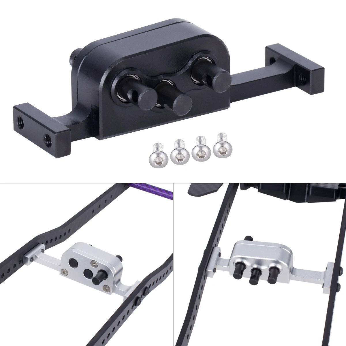 Aluminum Transfer Case Gearbox with 5mm Shaft for 1/10 RC Crawler Cheater Rigs LCG Chassis Build Upgrade Parts
