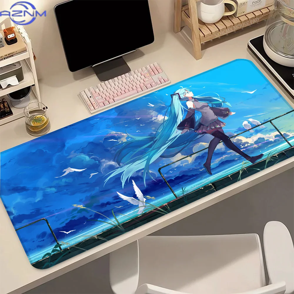 Keyboard Desk Mat Mousepad Laptop Virtual Diva H-Hatsune Miku Anime Large Mouse Pad Office Accessories Cute Girl Soft MousePads