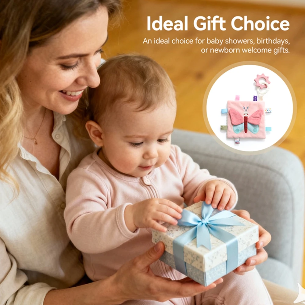 3D Touch Feel High Contrast Cloth Book Soft Baby Books Sensory Early Learning Stroller Toys for Infant Toddler Toy 0-12 Months 4