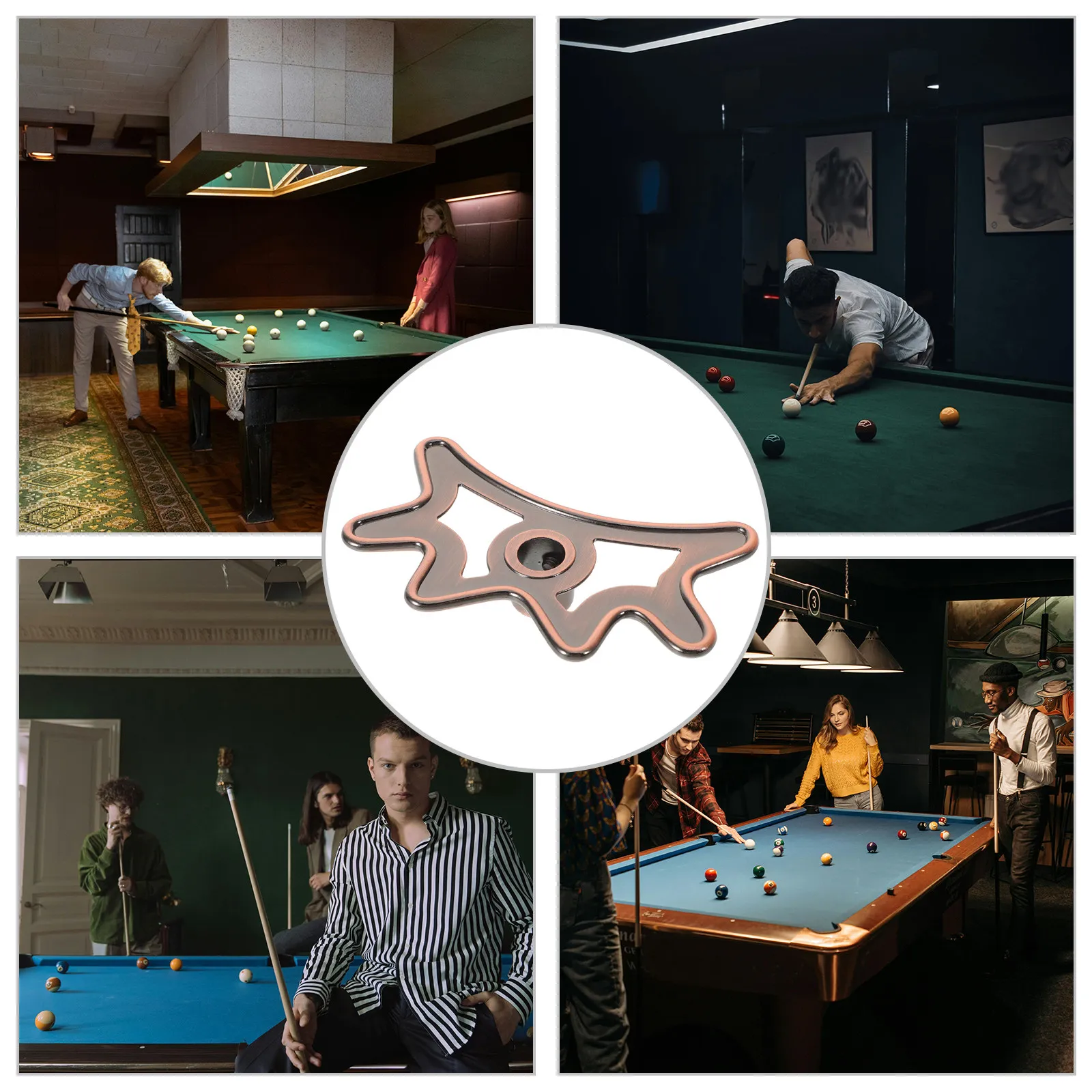 Portable Metal Billiard Bridge Head Ergonomic Pool Cue Bridge Rest Tool for Competition Home Party Play Game Room