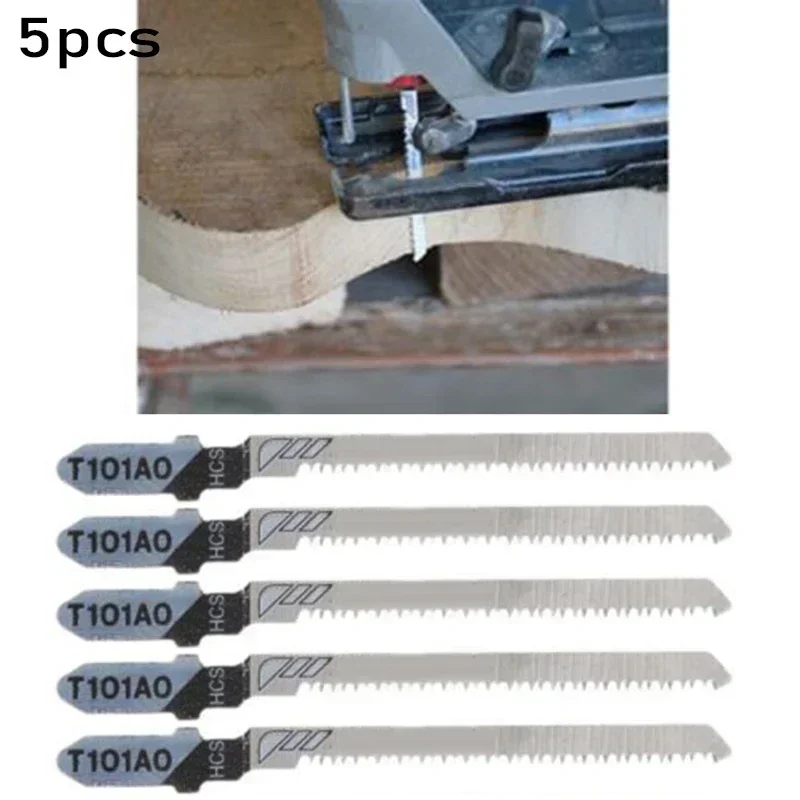 

5pcs/set T101AO 4inch HCS T-Shank Jigsaw Blades Curve Cutting Tool For Cutting Wood Plastic Metal Steel Jigsaw Blade Set