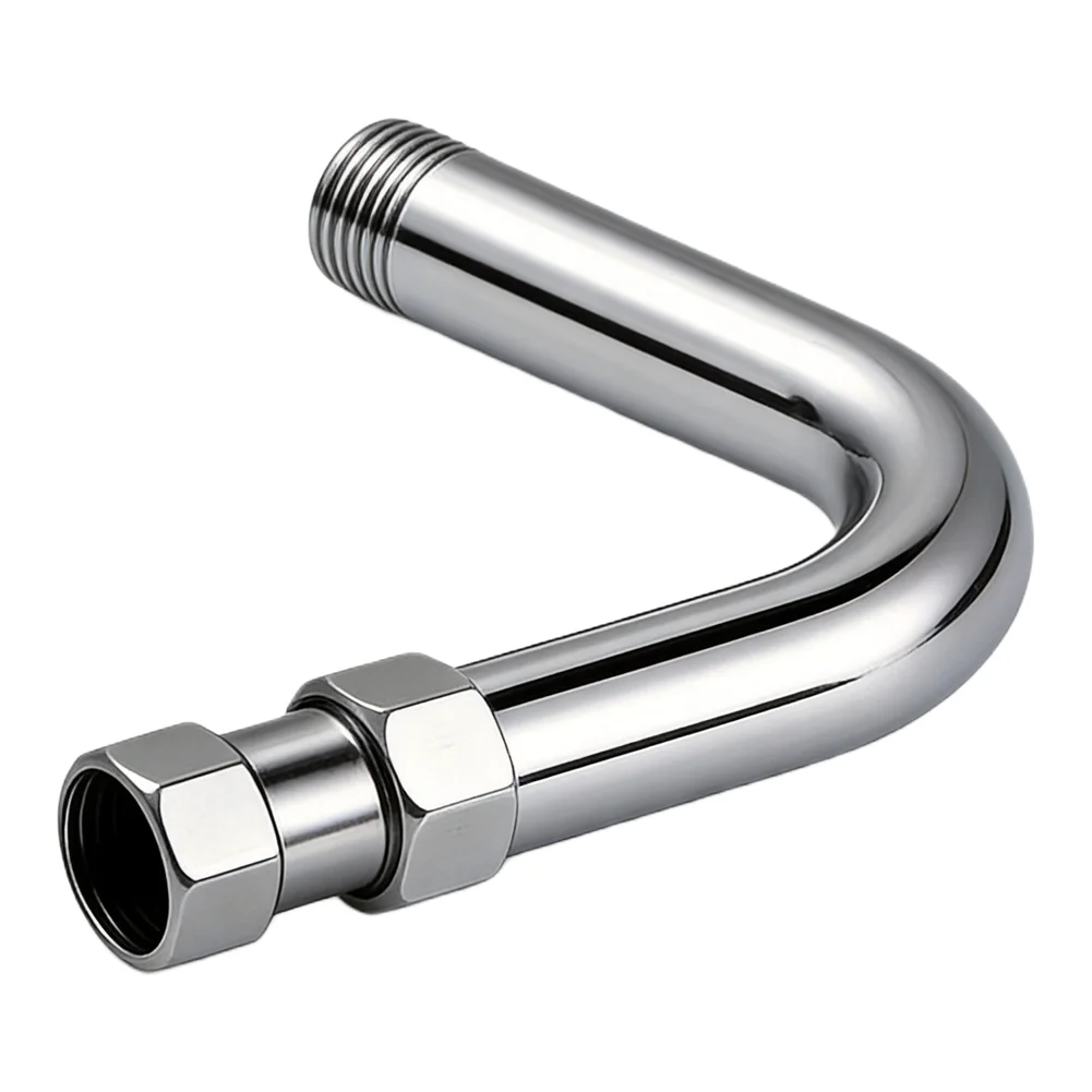304 Stainless Steel Shower Extension 8 Inch Long Compatible with G1/2 Threaded Shower Heads and Wall Mount Setups