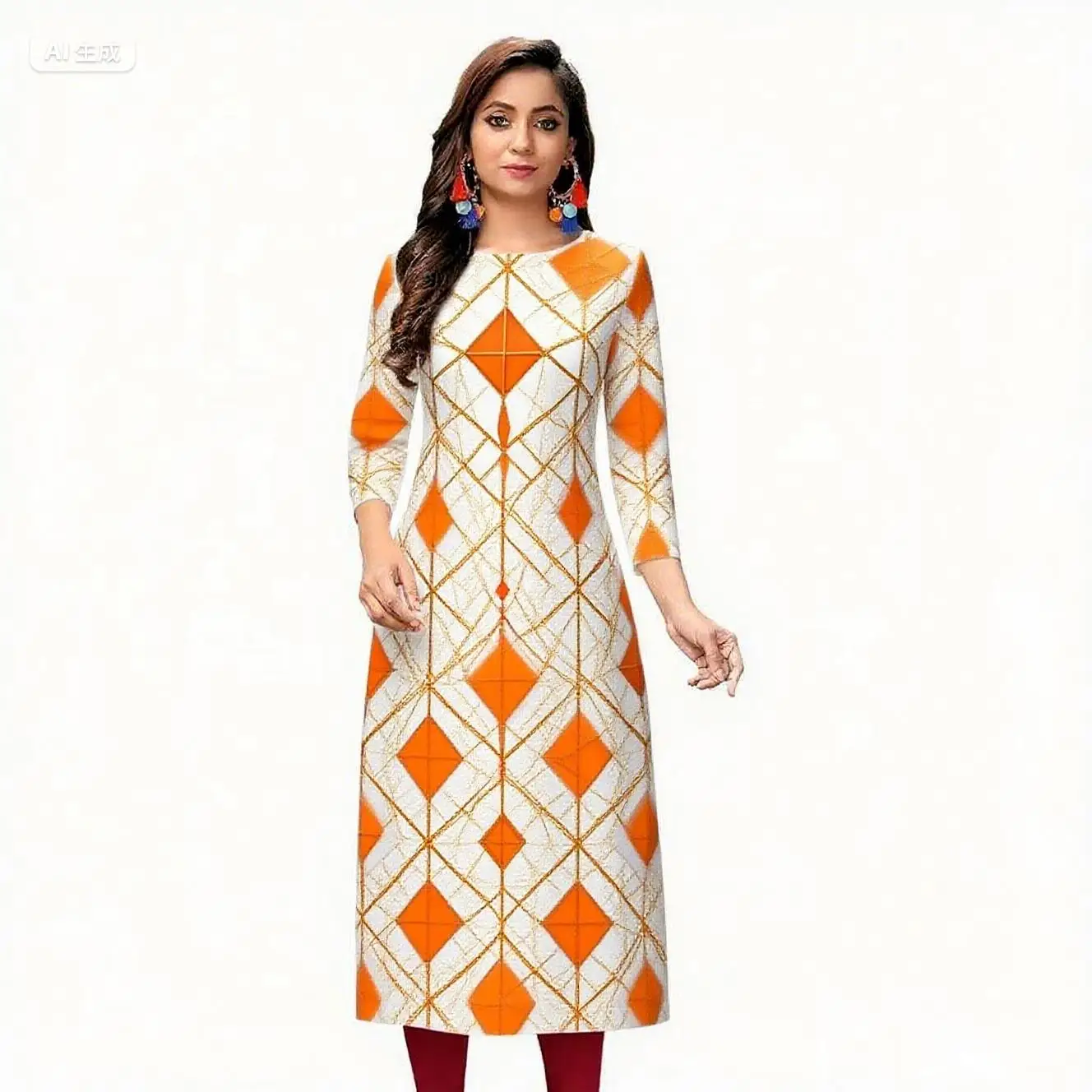 Abito da donna musulmano casual comodo Kurt Abito a tubo dritto etnico pavone Abito Donna Musulmana Abito da preghiera per ragazze