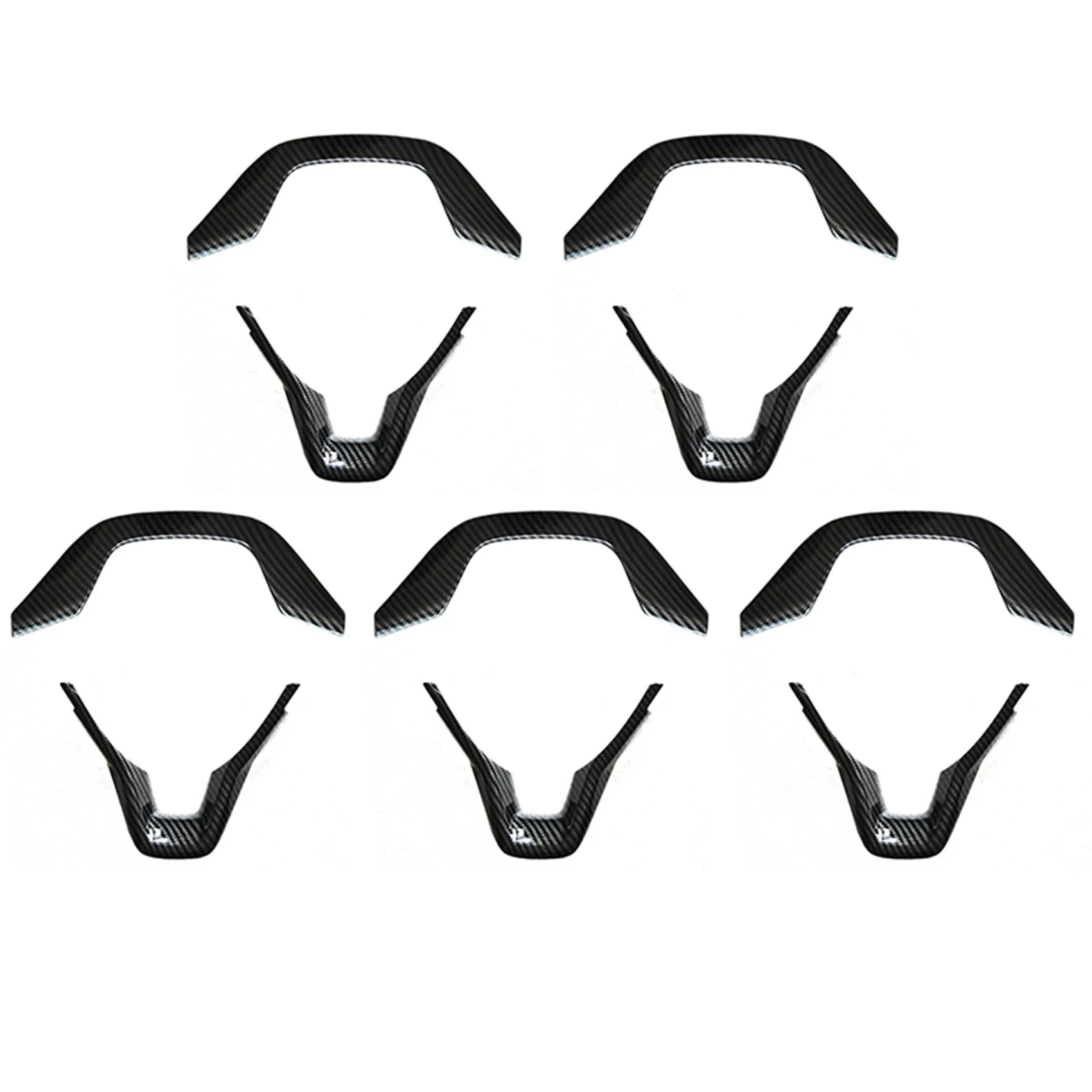 10Pcs Black Auto Car Carbon Fiber Style Steering Wheel Frame Protector Cover Trim For HONDA ACCORD 2018 2019