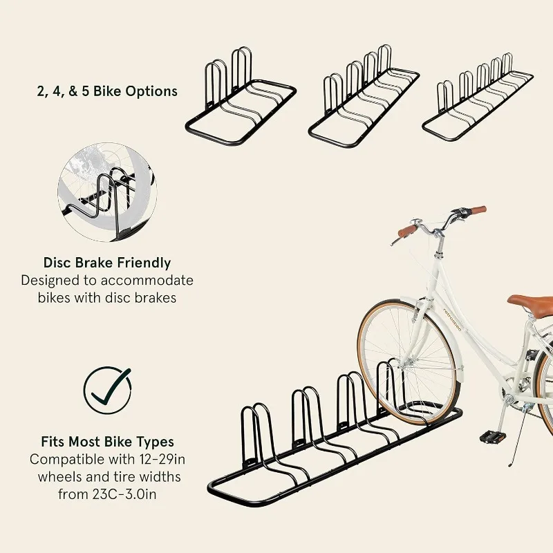 Stash Rack 2, 4 & 5 Bike Floor Stand Bicycle Storage Organizer for Mountain Bike, Road Bike, Weather Resistant Fine