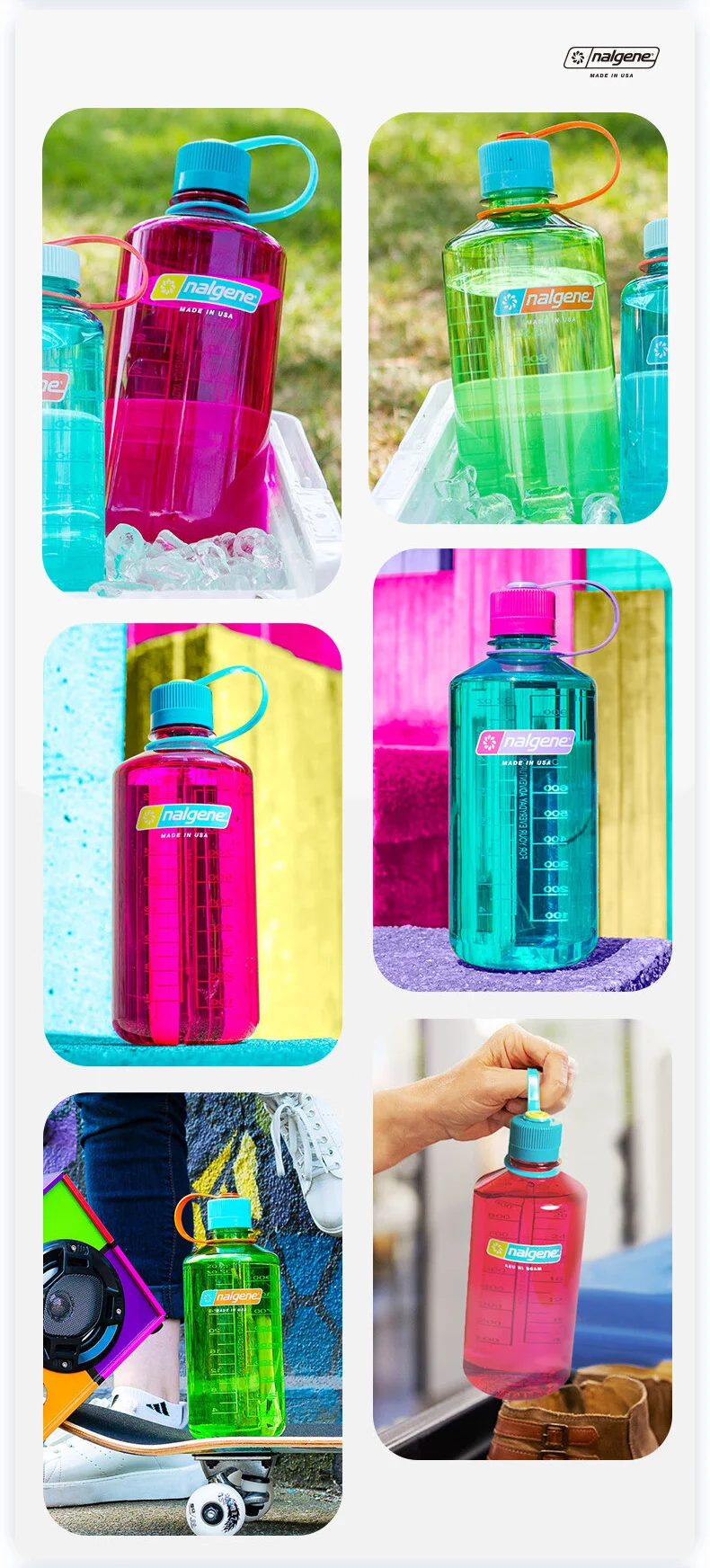 Nalgene 1L Trinkflasche mit schmalem Hals aus Tritan, auslaufsicher, leicht, robust, Sportflasche für Wandern, Camping, Outdoor, Reisen, Fitness – Detail 10
