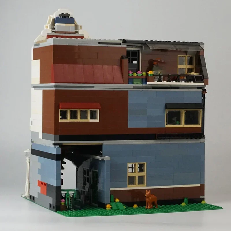 MOC-Blocos para Crianças, Modelo Street View, Pet Shop, Tijolos Técnicos, Montagem DIY, Brinquedos de Construção, Presentes de Férias