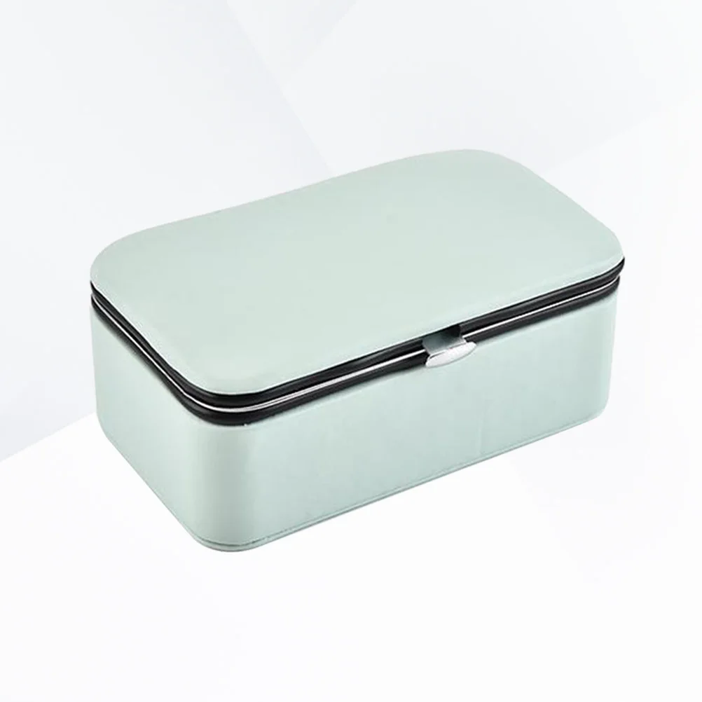 Portable Jewelry Box Pu Travel Case Compact Multi-Compartment Organizer For Rings Earrings Necklaces Jewelry Storage