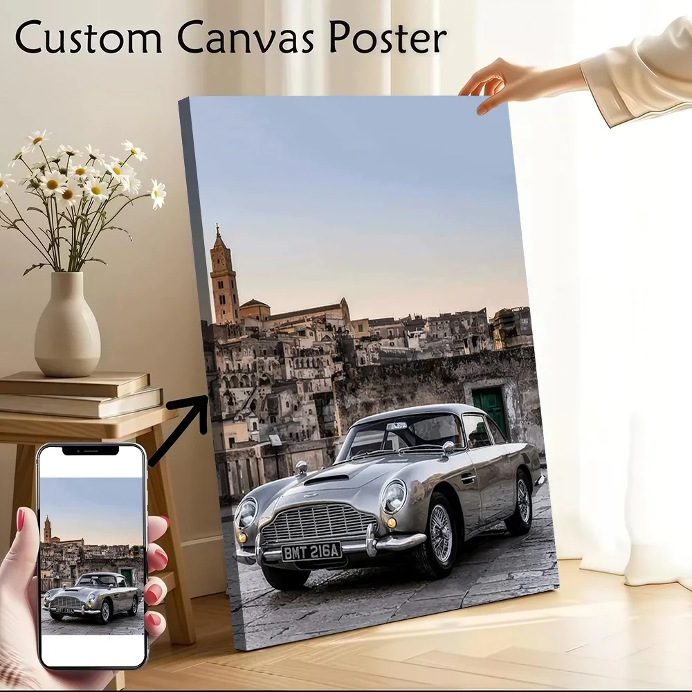 Supercar Martin DB5 Canvas Poster Wall Art Customizable High Quality Printed Picture for Modern Home Decoration Ornaments Room