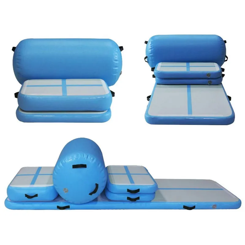 卸売 高品質 インフレータブル体操マット、様々な長さのタンブリングロールトラック、体操トレーニング用、耐久性と信頼性が高い