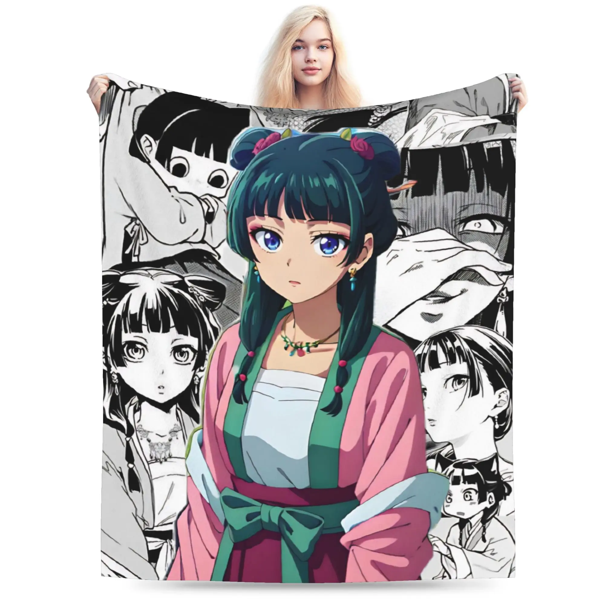 The Apothecary D-Diaries Maomao  Blanket Multi-size Soft and Lightweight  Throw Blankets for Couch Sofa and Bed