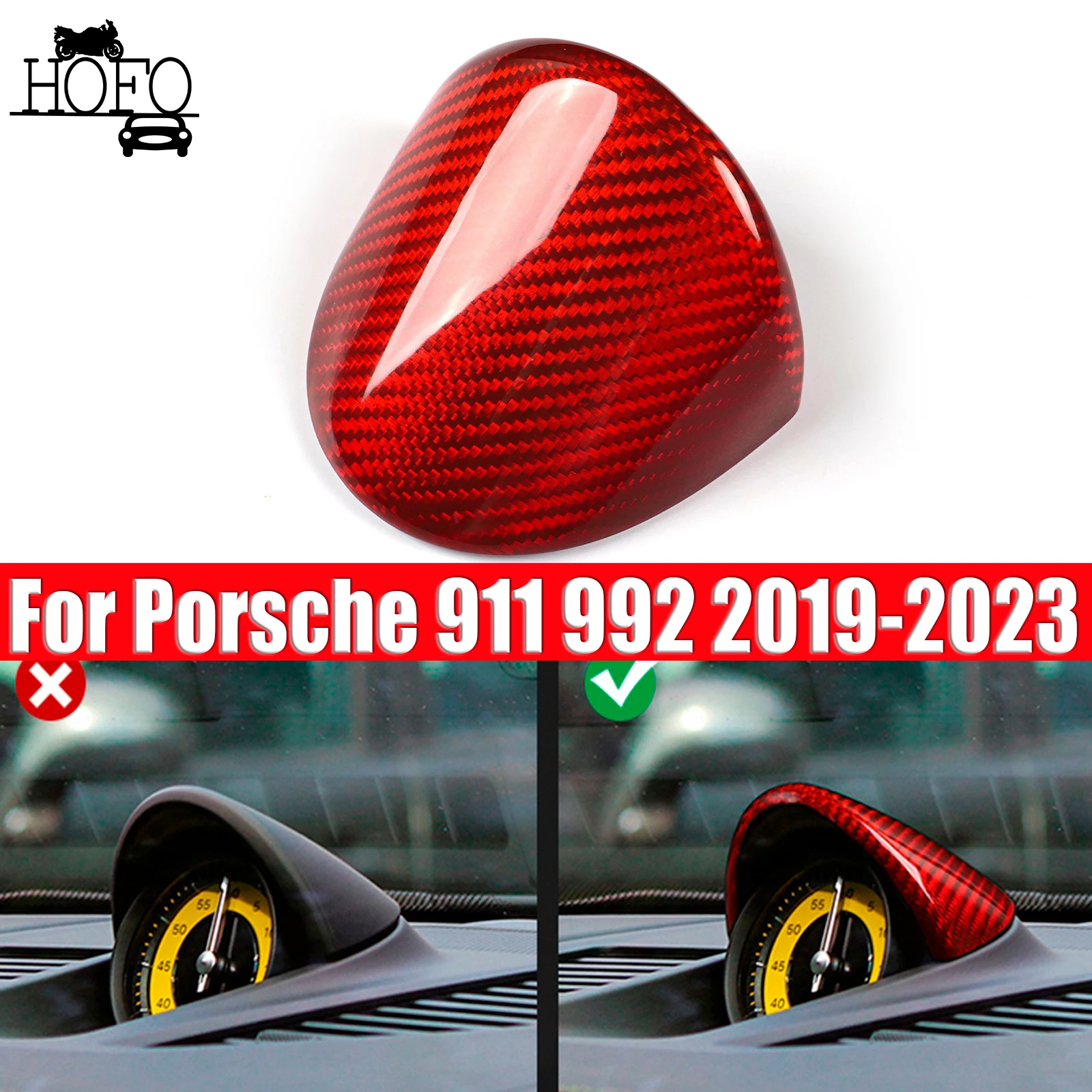 Car Console Clock Watch Cover Trim Real Dry Carbon Fiber For Porsche 911 992 2019-2023