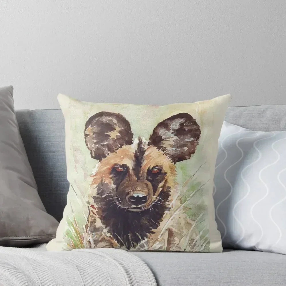 

African Wild Dog Throw Pillow Pillowcases Bed Cushions Christmas s Covers home decor items Christmas Cushion For Home pillow