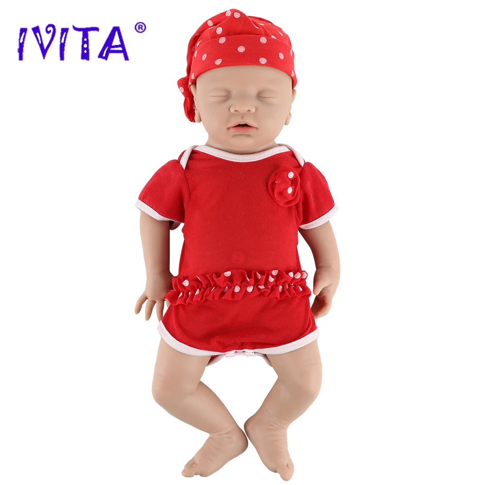 ตุ๊กตาซิลิโคน IVITA WG1514 ขนาด 18 นิ้ว น้ำหนัก 2980 กรัม ทำจากซิลิโคน 100% ตุ๊กตาเด็กแรกเกิดเหมือนจริงสำหรับเด็ก ของเล่นแฟชั่น ตุ๊กตาเหมือนจริง