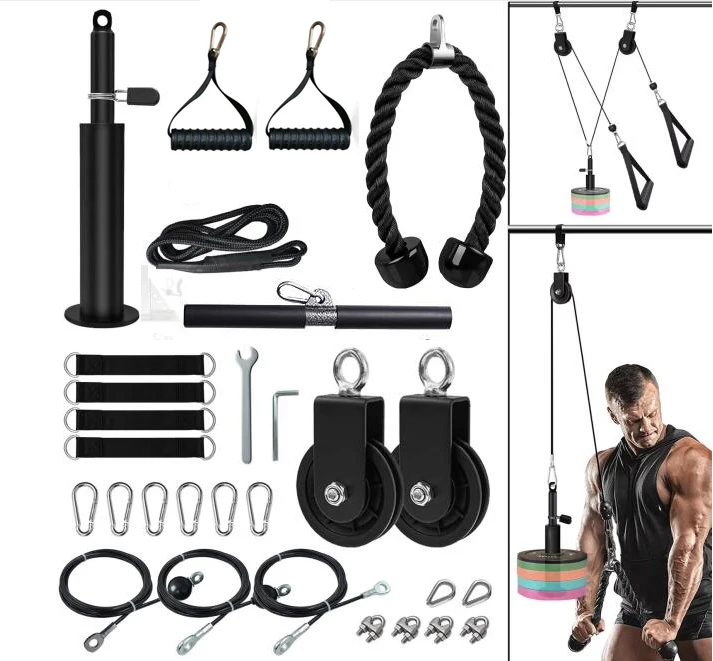 

DIY Fitness Pulley Cable Machine Set Blaster Trainer Arm Biceps Triceps Strength Trainning Attachment Home Gym Workout Equipment