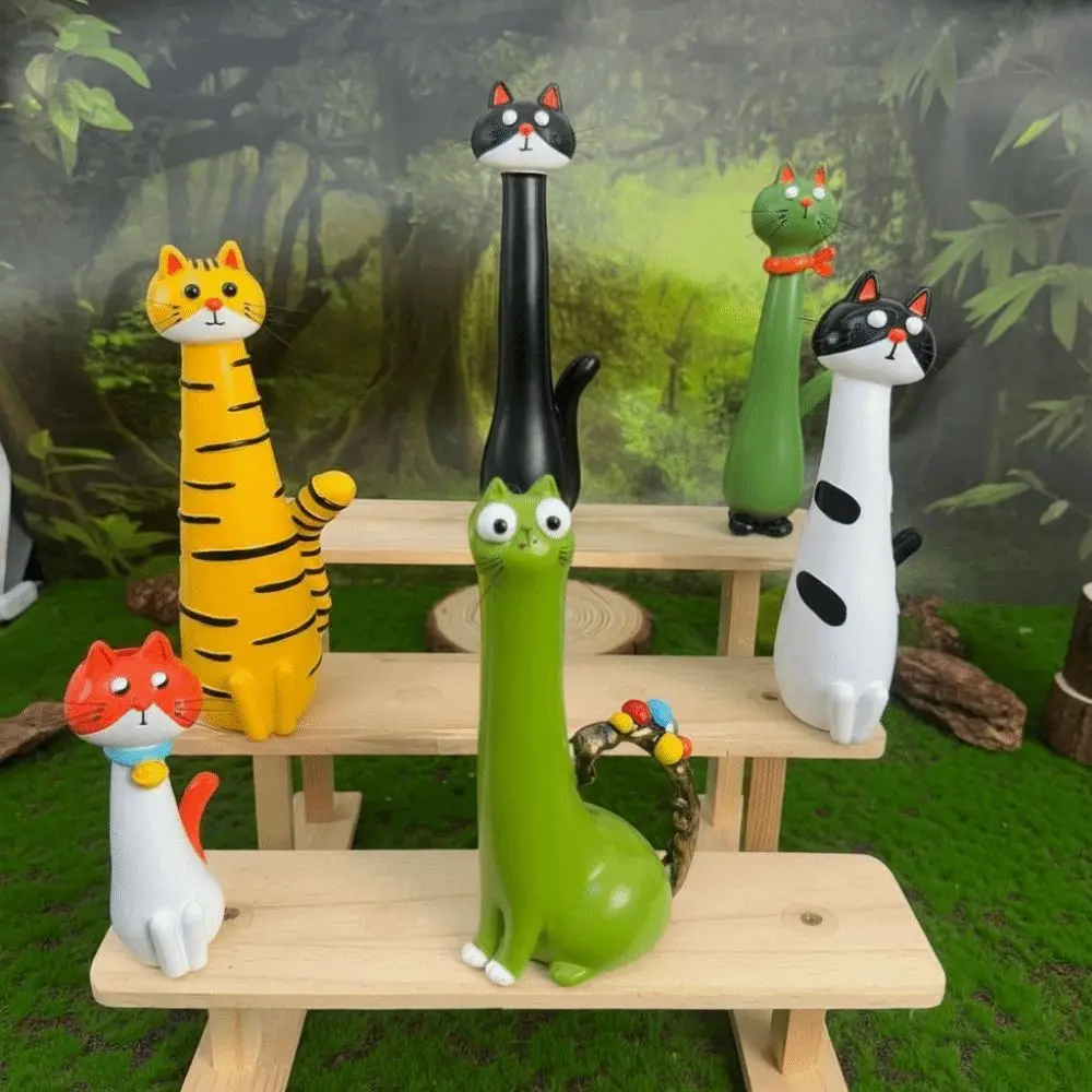 Flower Display Long-Necked Cat-Shaped Vase Cute Funny Cat Flower Vase Resin Handcrafted Creative Cartoon Cat Vase Study