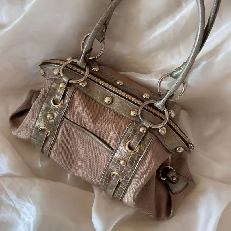 Patchwork Designer Bag Women Underarm Messenger Bag Contrasting Color Shoulder Bag Chic Large Capacity Handbags Casual Y2k Bags