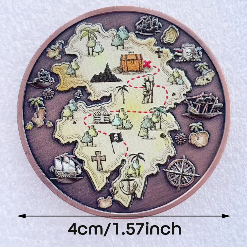 اسبانيا أوغسطين هيرمان عملة تذكارية تذكارية القراصنة الجمجمة العلم عملة السفينة تذكارية
